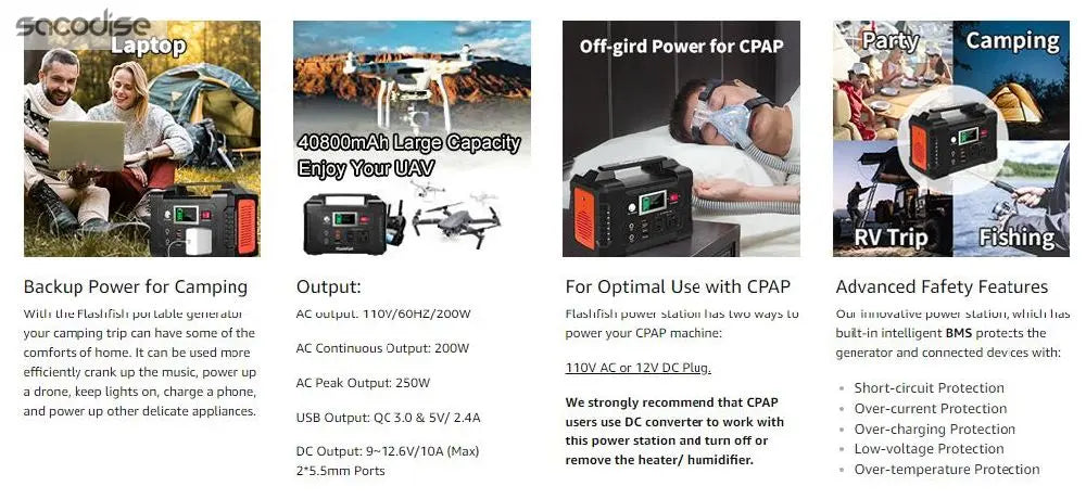 200W 40800mAh Generator Outdoor Portable Energy Power Supply Lilac Milo