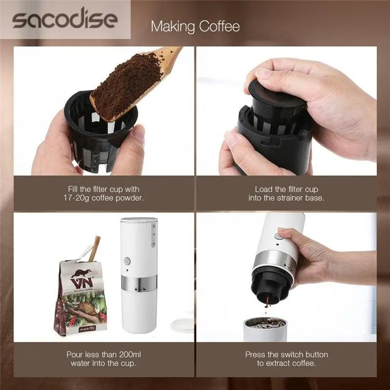 200ml Mini Coffee Machine Portable Coffee Maker Hourglass American Yellow Angel