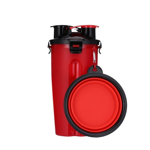2 in 1 Dog Drinking Water Bottle with Bowls Tan Cress