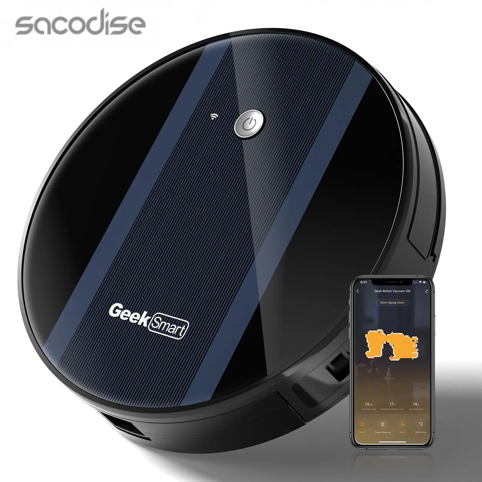 Automatic Self-Charging Smart App Robot Vacuum Cleaner Lilac Milo