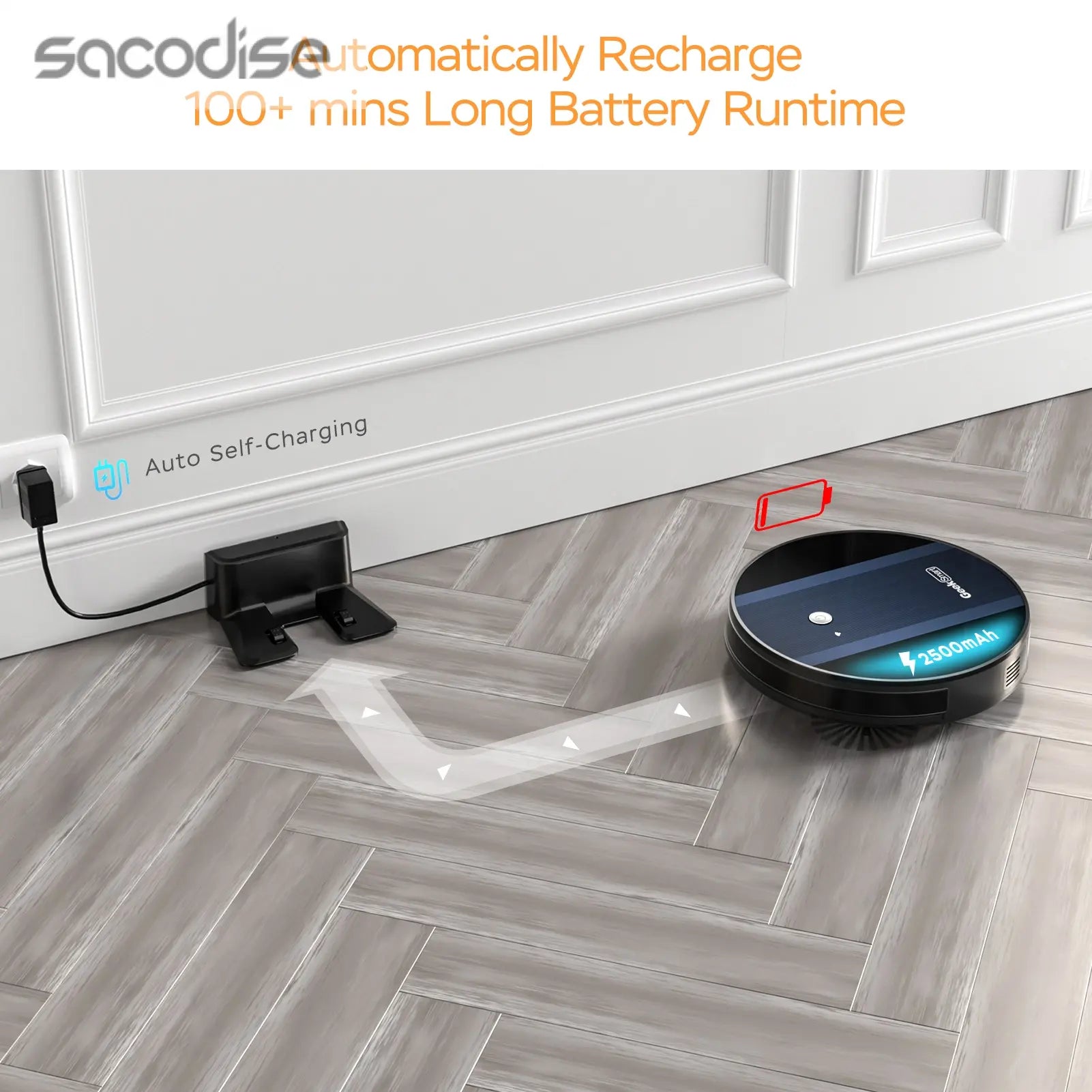 Automatic Self-Charging Smart App Robot Vacuum Cleaner Lilac Milo