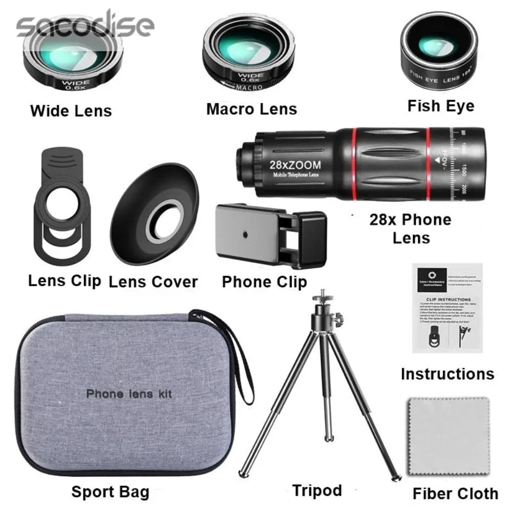Dragon Bluetooth Ultra HD 28X Zoom Telescope Lens Tripod Kit Yellow Pandora