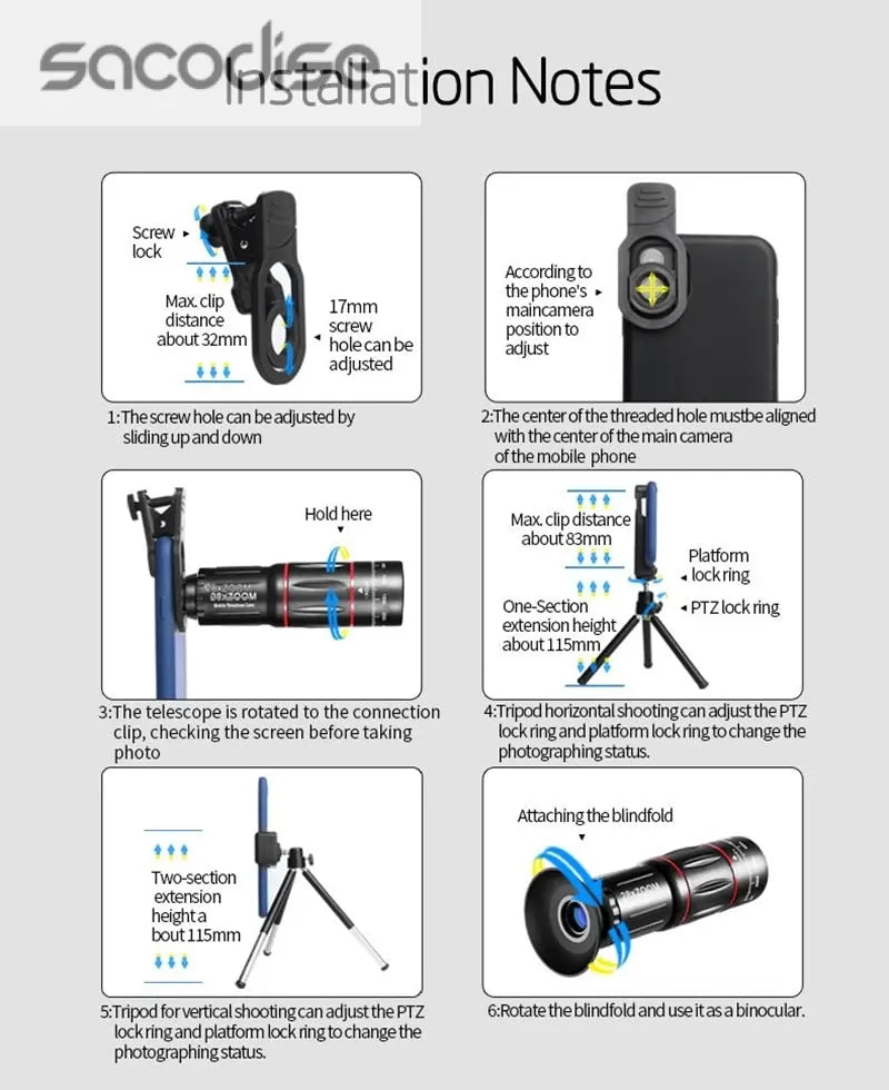 Dragon Bluetooth Ultra HD 28X Zoom Telescope Lens Tripod Kit Yellow Pandora