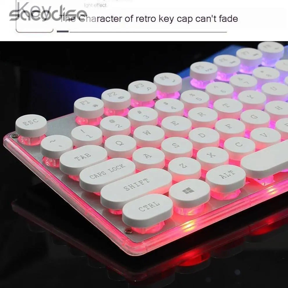 Dragon LED Backlight Gaming USB Wired Keyboard Mouse Set Yellow Pandora