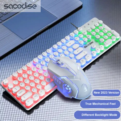 Dragon LED Backlight Gaming USB Wired Keyboard Mouse Set Yellow Pandora