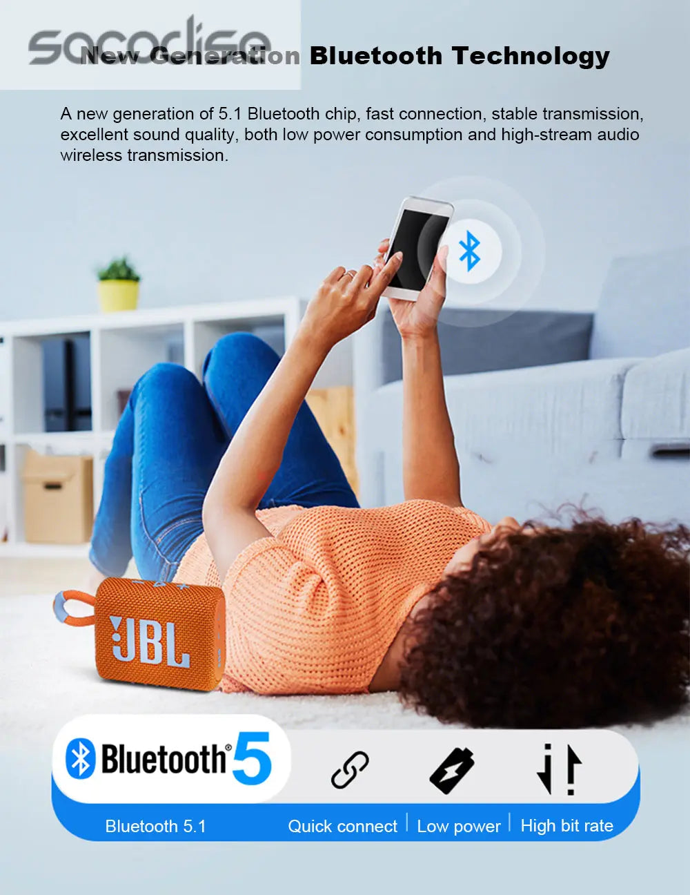JBL GO 3 Waterproof Wireless Sport Bluetooth Stereo Speaker Lilac Milo