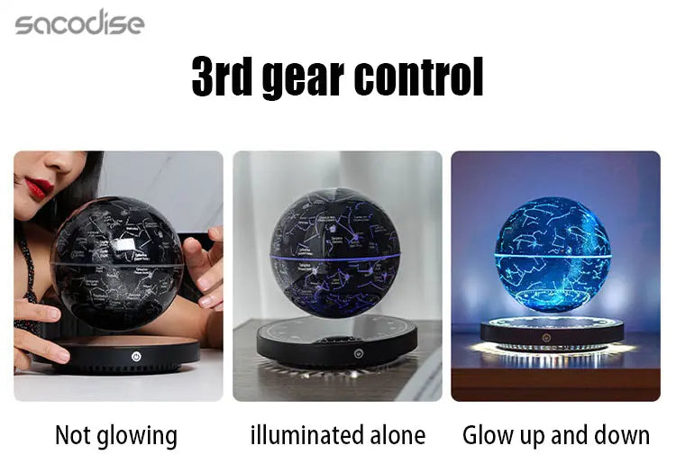 Magnetic Levitation Moon Table Lamp RGB Floating Ball Lamp Night Light Lilac Milo