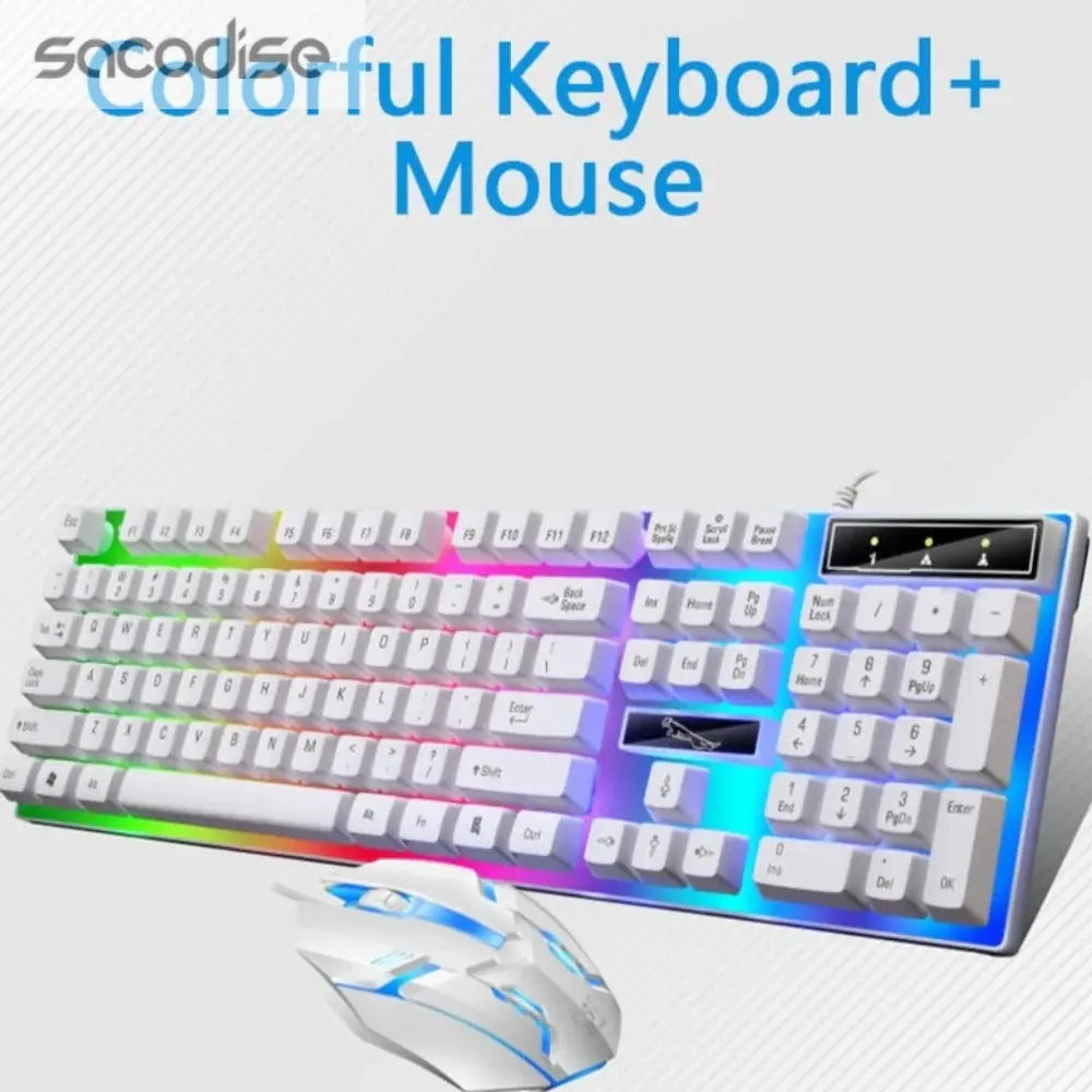 Ninja Dragons White Knight Gaming Keyboard and Mouse Set Yellow Pandora