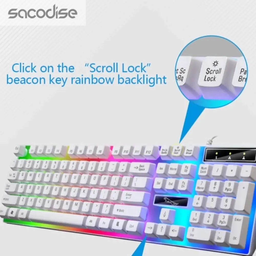 Ninja Dragons White Knight Gaming Keyboard and Mouse Set Yellow Pandora