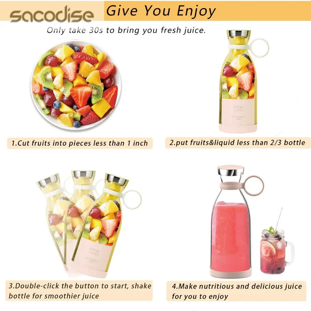 Portable On The Go Juicer Blender Yellow Pandora