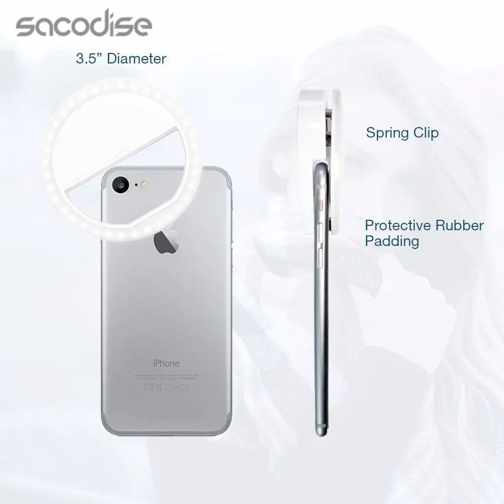 Portable Selfie Ring Clip On for Mobile Phone Yellow Pandora