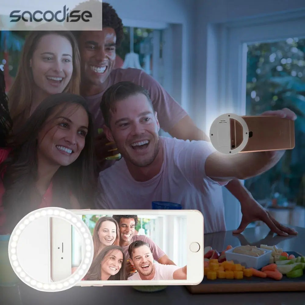 Portable Selfie Ring Clip On for Mobile Phone Yellow Pandora