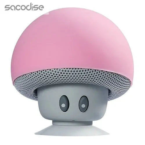 Portable Wireless Mushroom Bluetooth Speakers with Built-in Mic and Yellow Pandora