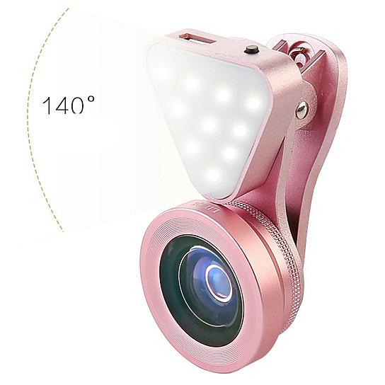 Glow Face 3 In 1 Photo Lens And Fill Lighting Clip Salmon Lucky