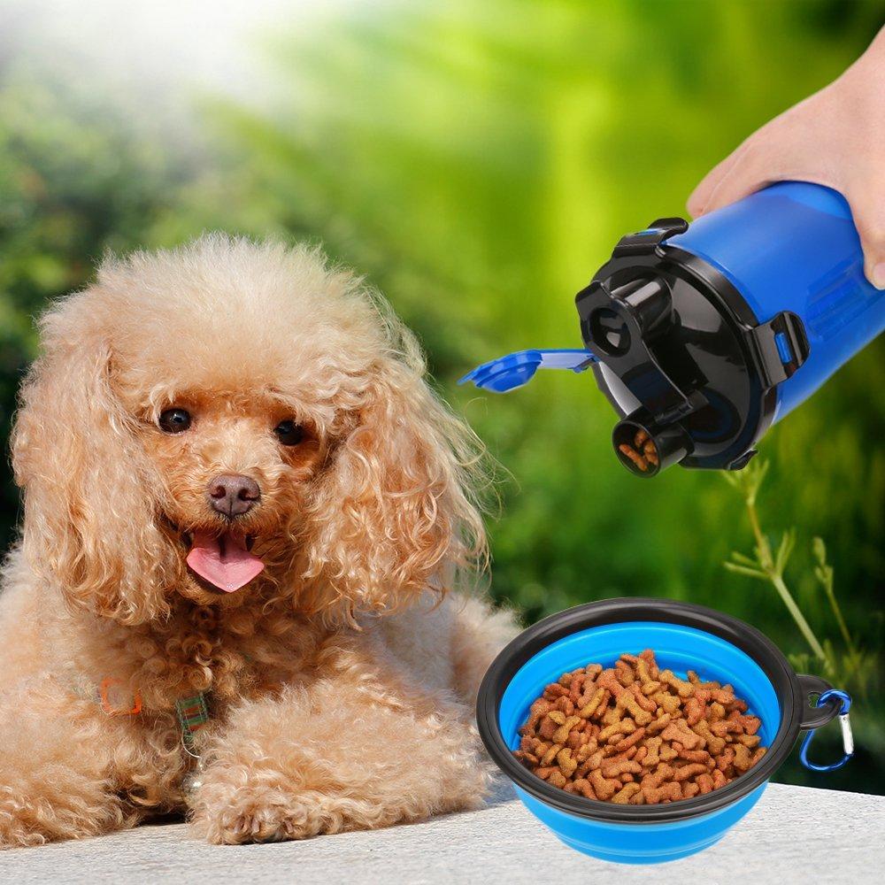 2 in 1 Dog Drinking Water Bottle with Bowls Tan Cress