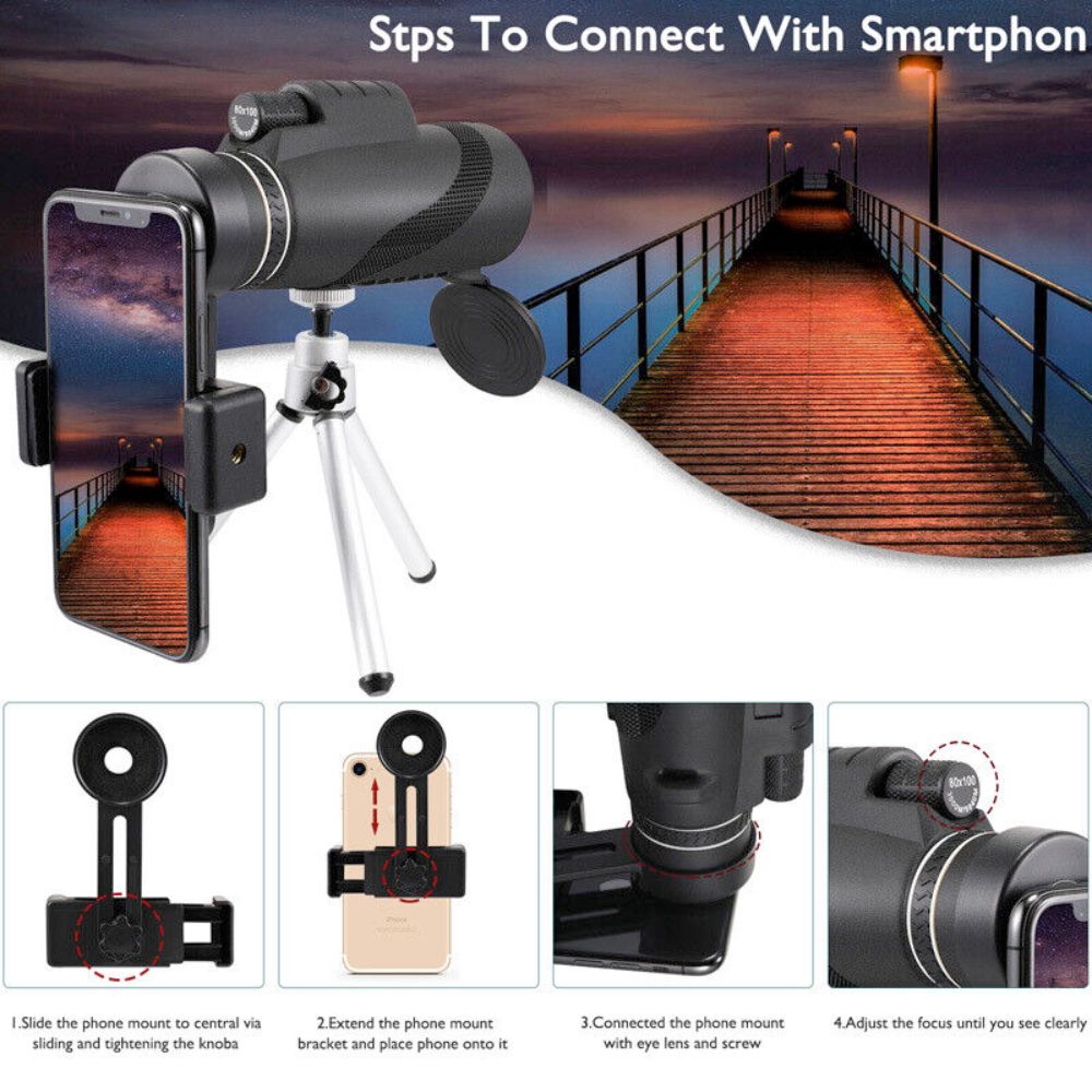 HD Monocular Tripod for Smartphones Yellow Pandora