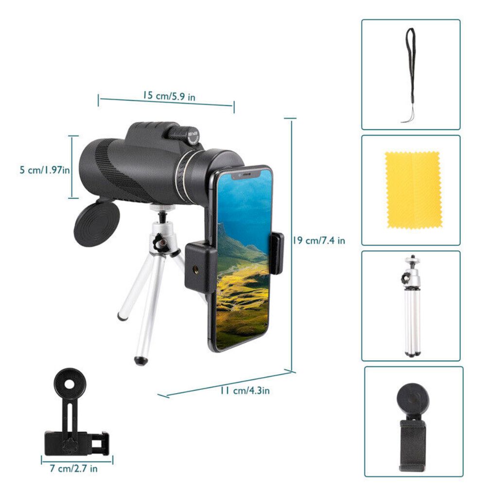 HD Monocular Tripod for Smartphones Yellow Pandora