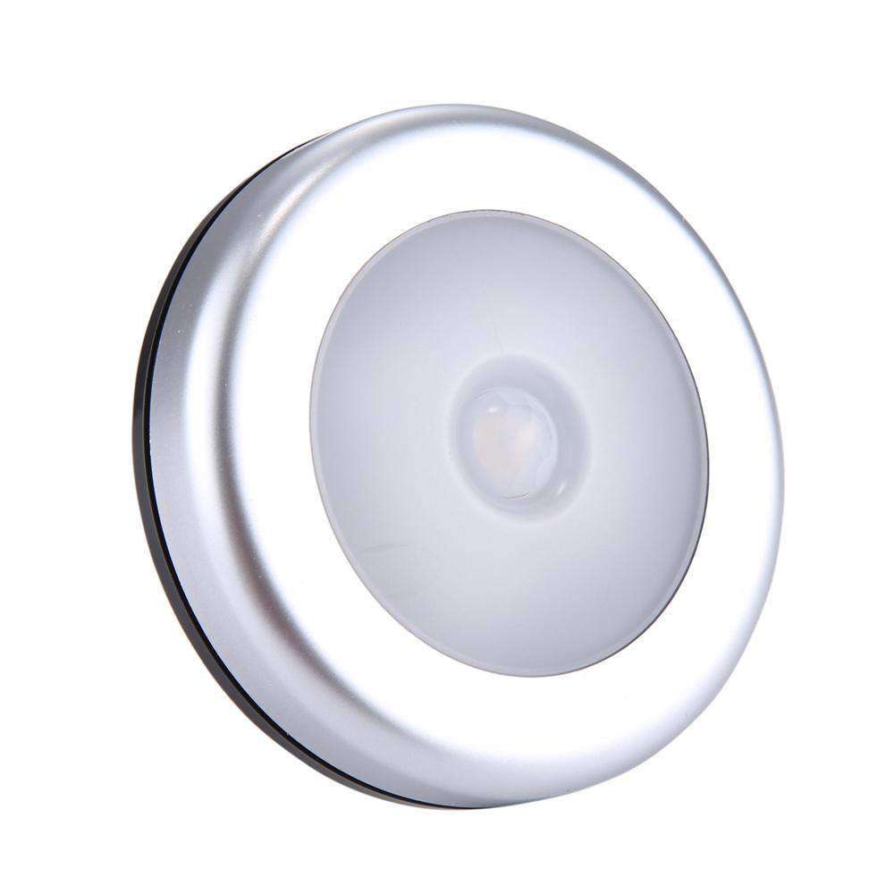 AMZER Motion Sensor Light Control White LED Night Light 6 LEDs Mini Silver Millie