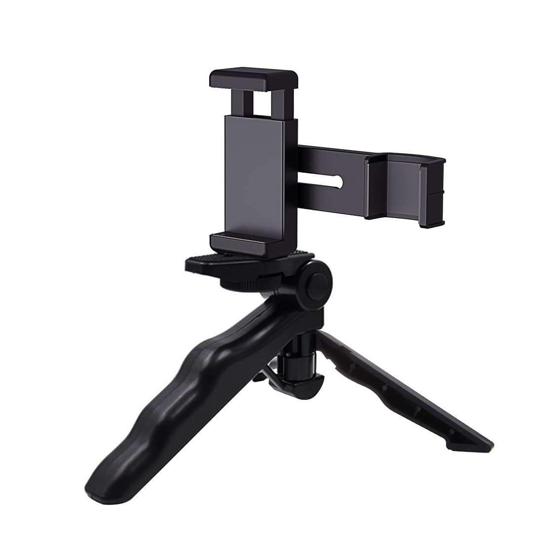 AMZER Foldable Tripod With Smartphone Fixing Clamp 1/4 inch Holder Silver Millie