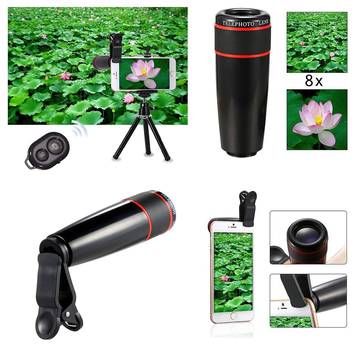 11 in 1 Smartphone Camera Lens Kit Salmon Lucky