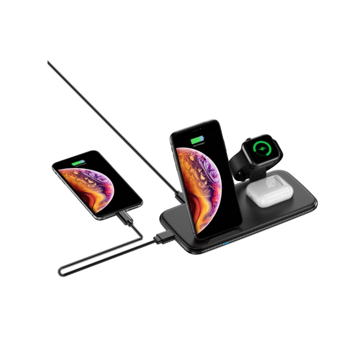 4 in 1 Wireless Fast Charging Hub Salmon Lucky