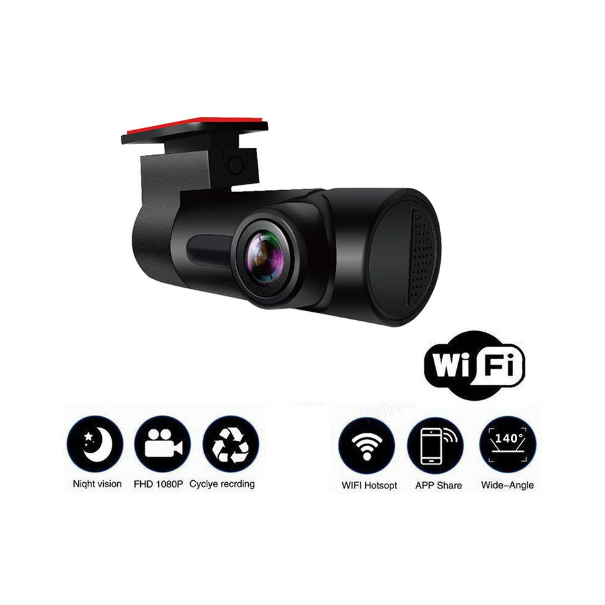 Car Dash Cam with WIFI and App Salmon Lucky