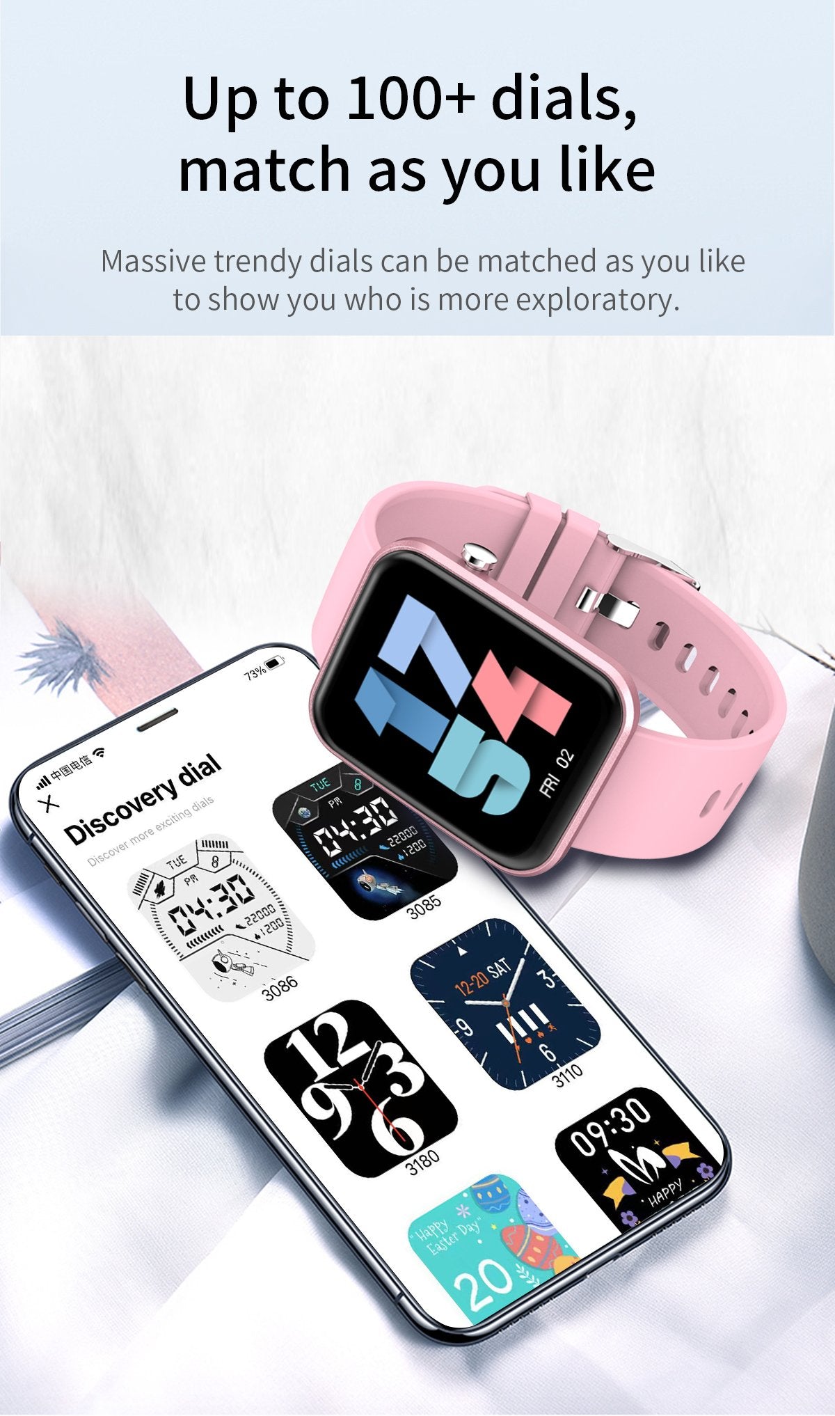 Advanced Smartwatch With Three Bands And Wellness + Activity Tracker Salmon Lucky