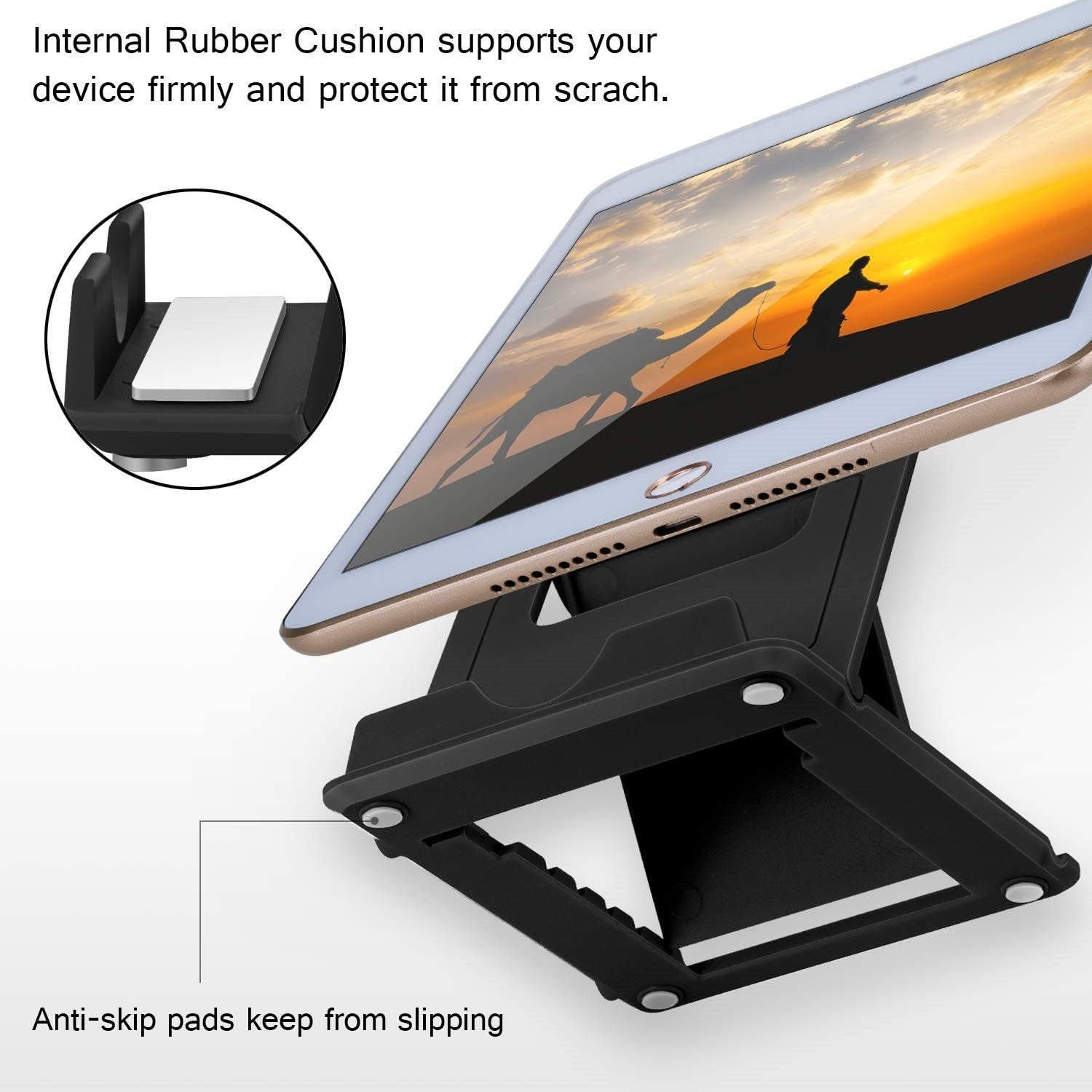 Phone/Tablet Stand, Foldable Multi-Angle Holder for Phone and Tablet Silver Atlas