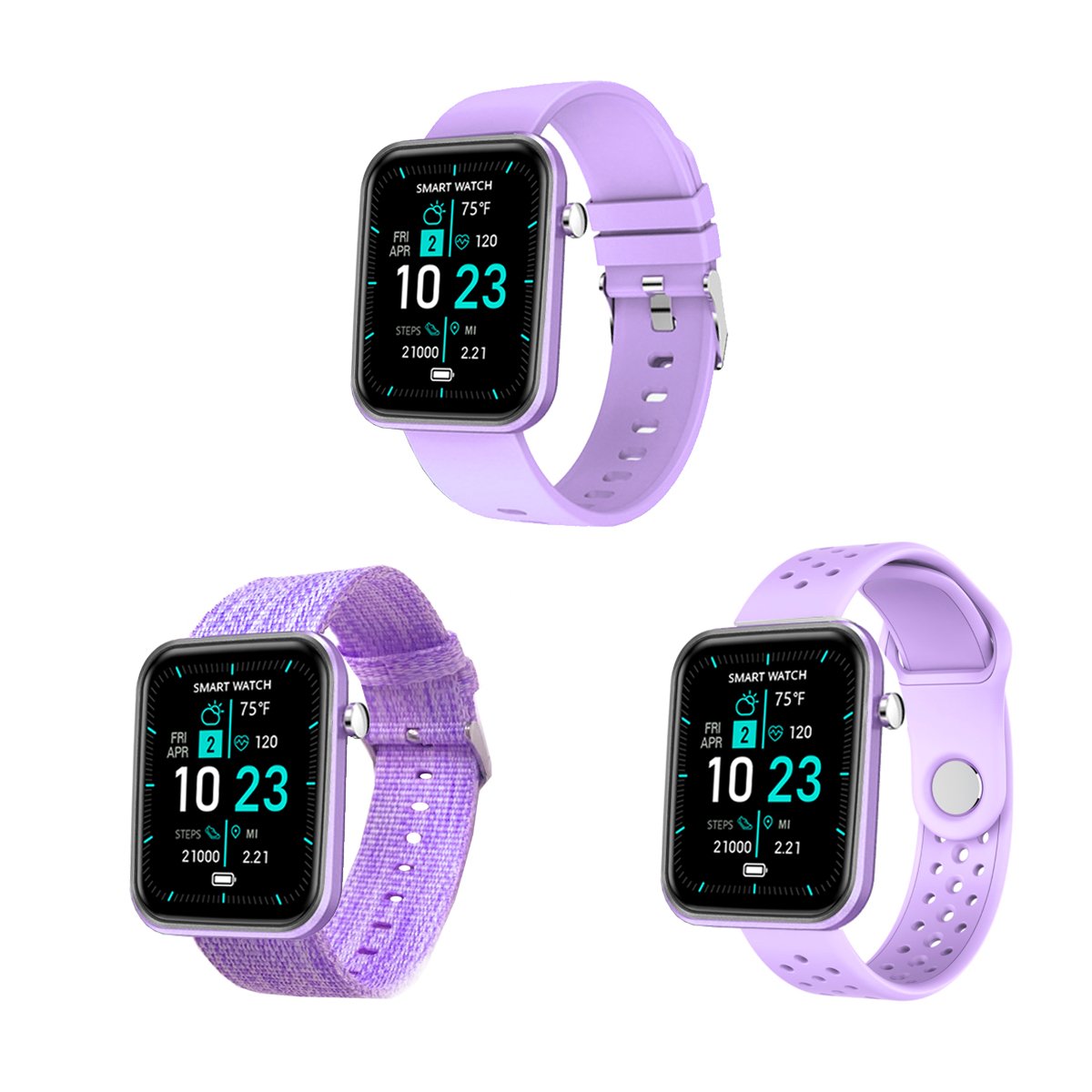 Advanced Smartwatch With Three Bands And Wellness + Activity Tracker Salmon Lucky