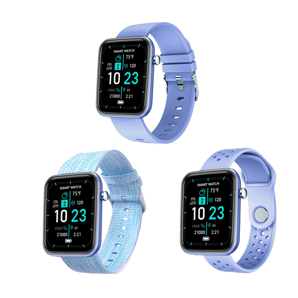 Advanced Smartwatch With Three Bands And Wellness + Activity Tracker Salmon Lucky