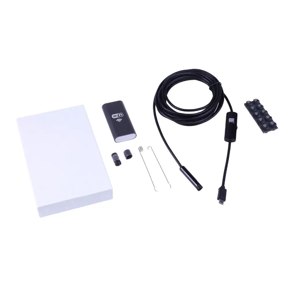 Wifi 6.5ft Endoscope Camera HD720P 8mm Lens USB Camera Cable Wireless Inspection Borescope sacodise.com