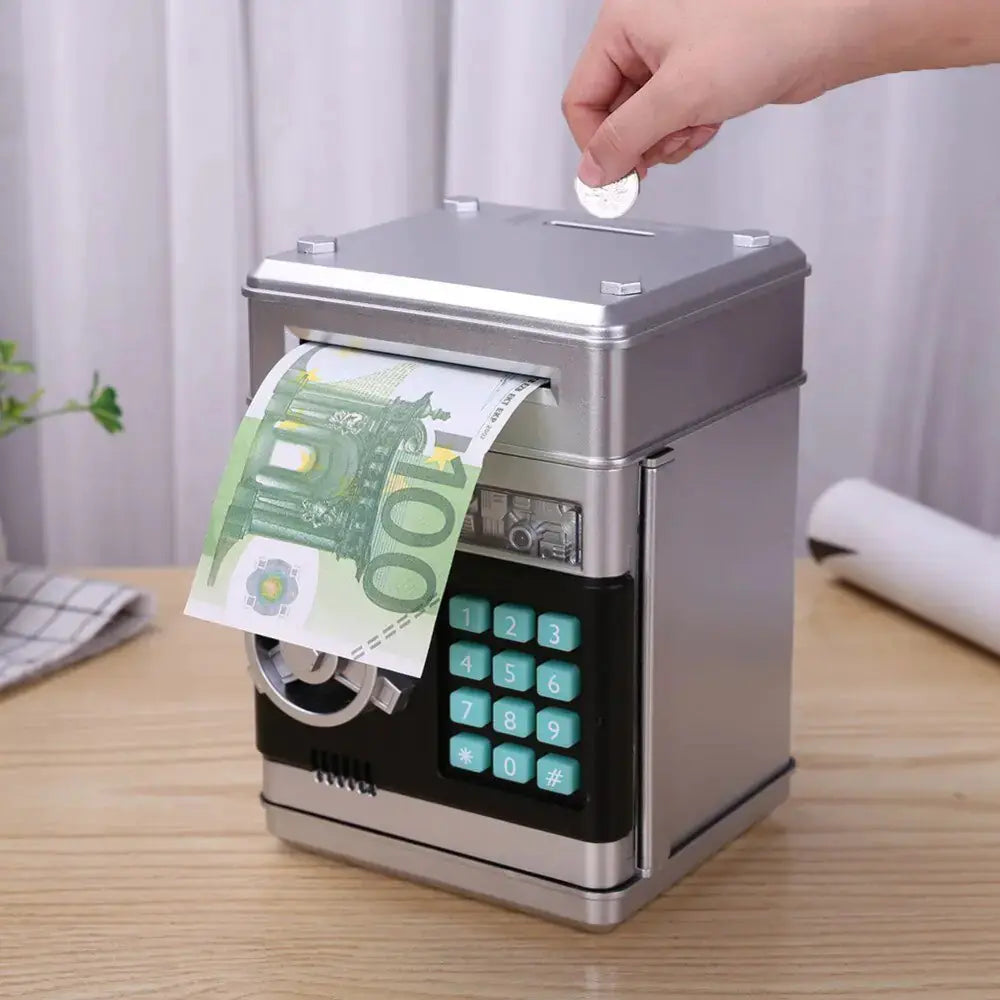 Electronic Piggy Bank ATM Mini Money Box Safety Password Chewing Coin Cash Deposit Machine Christmas Gift for Children Kids sacodise.com