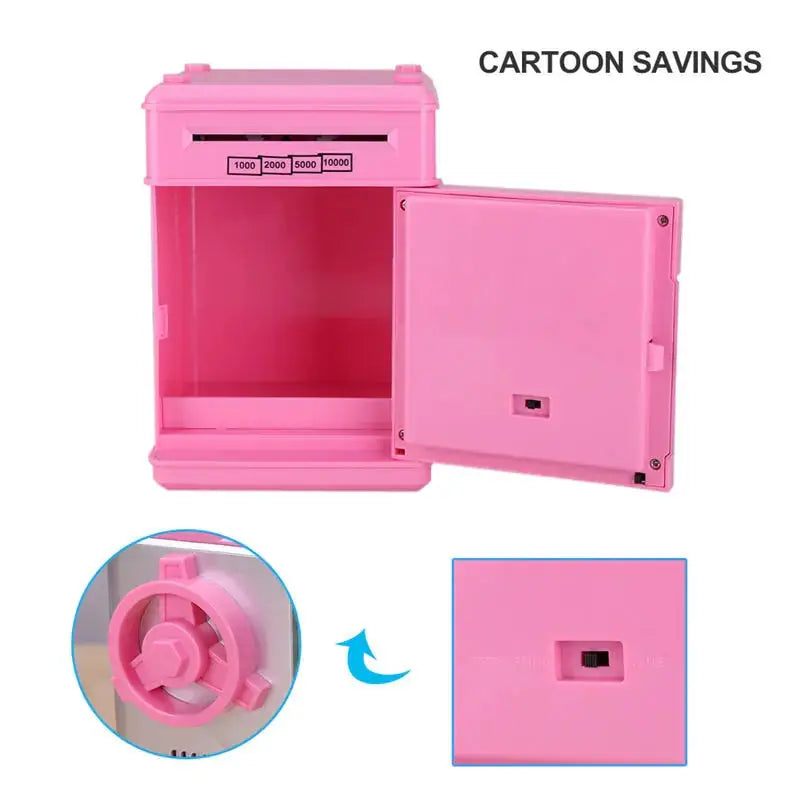 Electronic Piggy Bank ATM Mini Money Box Safety Password Chewing Coin Cash Deposit Machine Christmas Gift for Children Kids sacodise.com