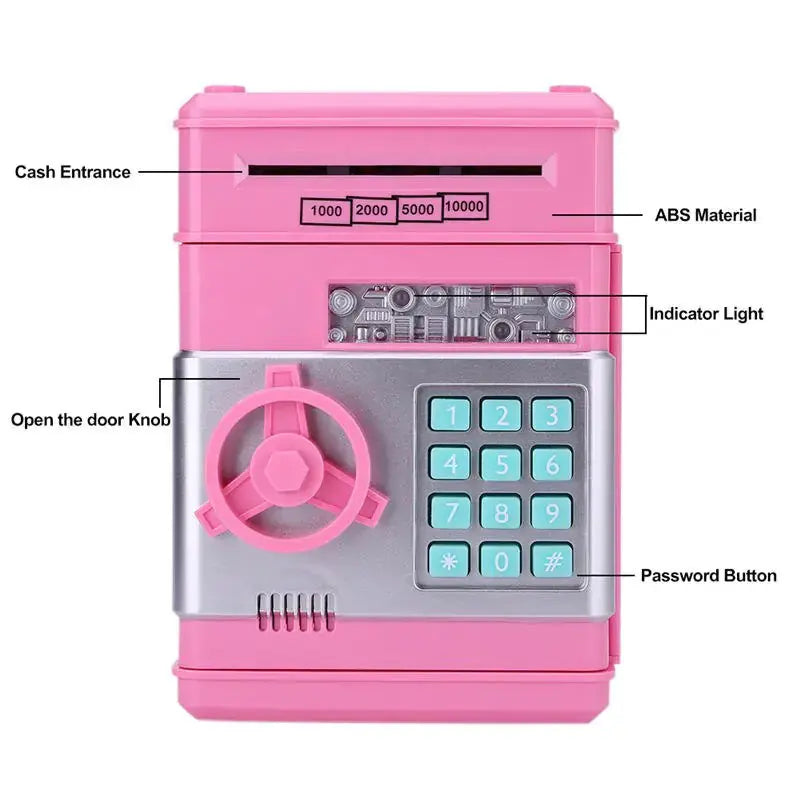 Electronic Piggy Bank ATM Mini Money Box Safety Password Chewing Coin Cash Deposit Machine Christmas Gift for Children Kids sacodise.com