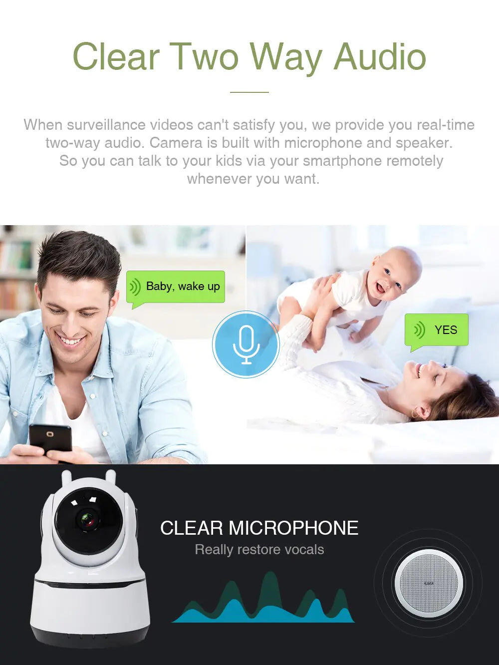 Wireless Security Camera 1080P Night Vision, Motion Detection, Activity Alert, Deterrent Alarm sacodise.com