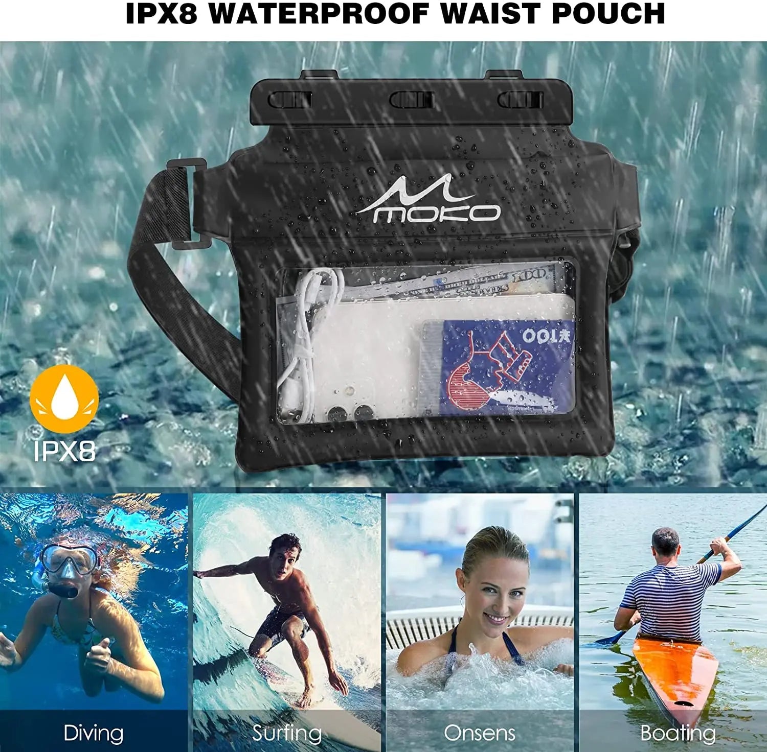 Waterproof Fanny Pack  Phone Pouch - Sexikinis Swim Raspberry Eurybia