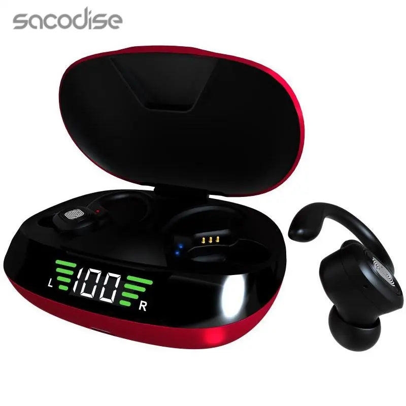 LED Display TWS Sport Bluetooth V5.0 Headset For Iphone Huawei Teal Simba