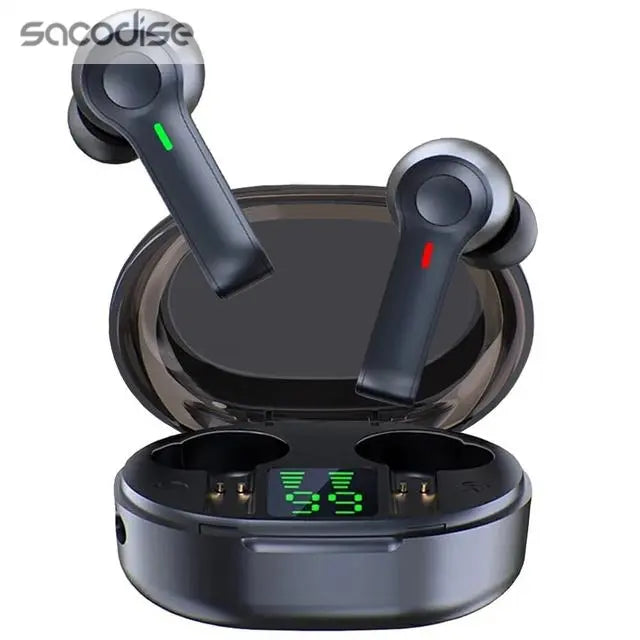 LED Display Wireless Earbuds TWS 5.0 Bluetooth Earphone Teal Simba