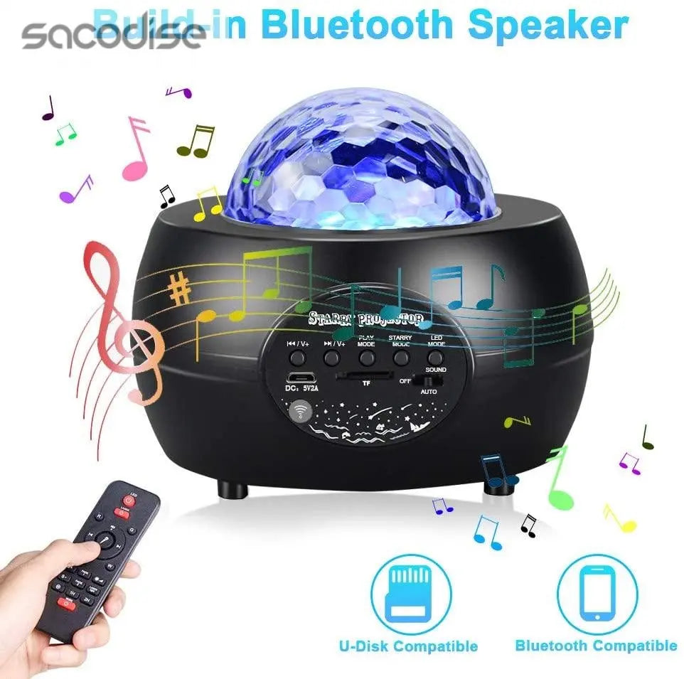 LED Night Light Starry Sky Projector with Bluetooth Wireless Speaker Teal Simba