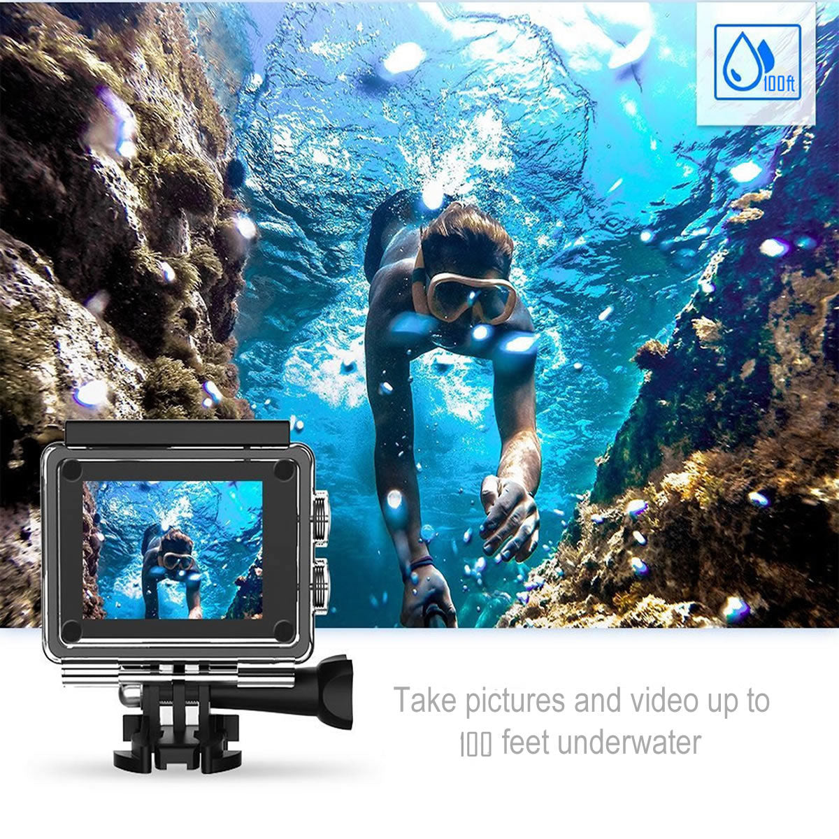 4K  Waterproof All Digital UHD WiFi Camera + RF Remote And Accessories Salmon Lucky