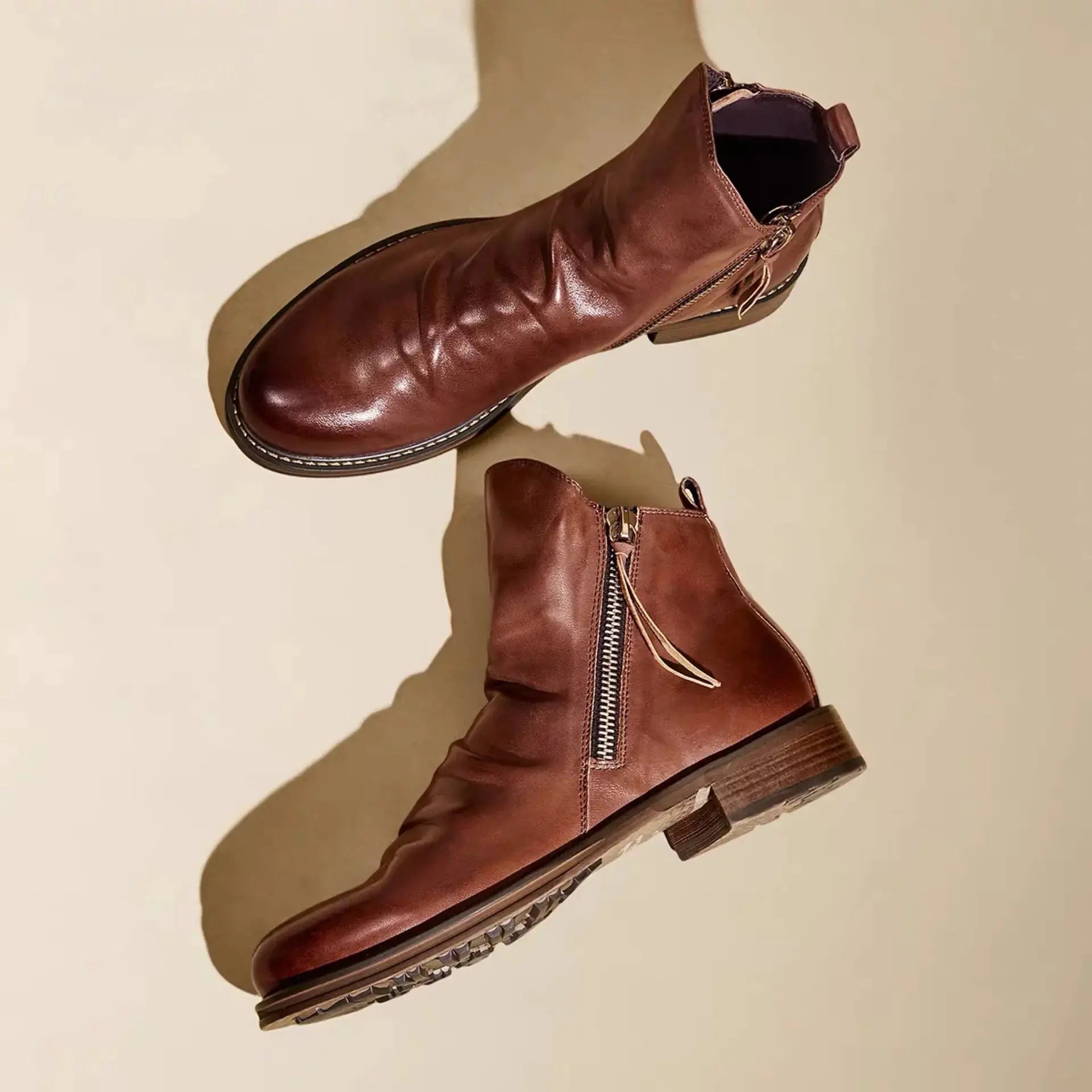 Retro Ankle Non-Slip Leather Boots Men sacodise.com