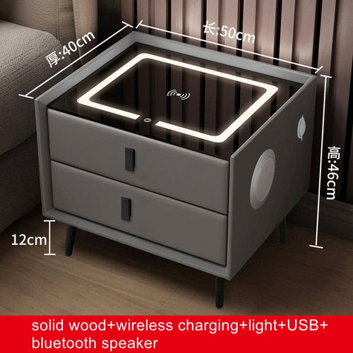 Smart Bedside Table with Wireless USB Charging Creative Yellow Angel