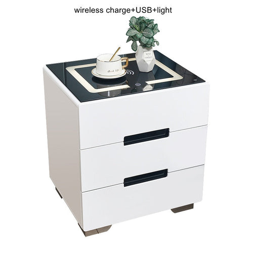 Smart Bedside Table with Wireless USB Charging Creative Yellow Angel