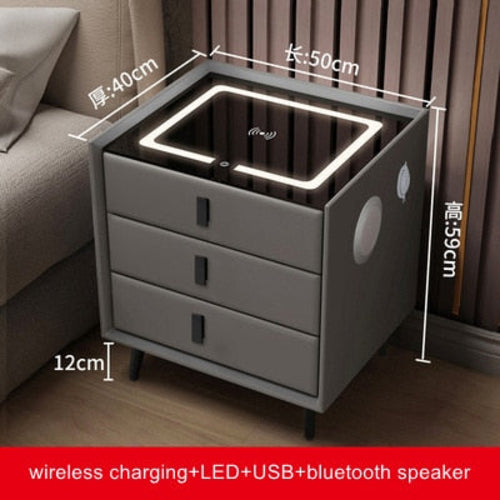 Smart Bedside Table with Wireless USB Charging Creative Yellow Angel