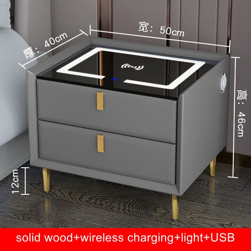 Smart Bedside Table with Wireless USB Charging Creative Yellow Angel