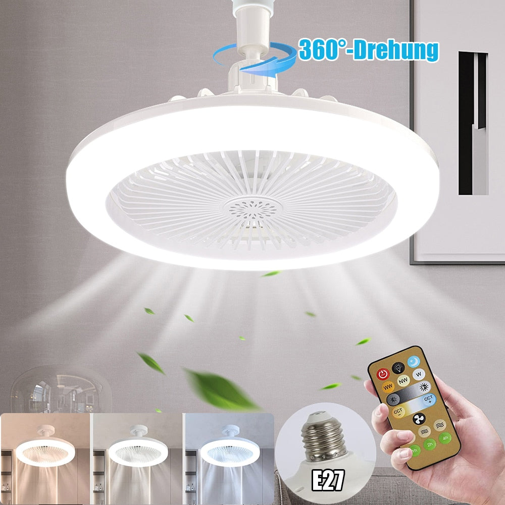 Modern LED Ceiling Fan with Light and Remote Control Yellow Pandora