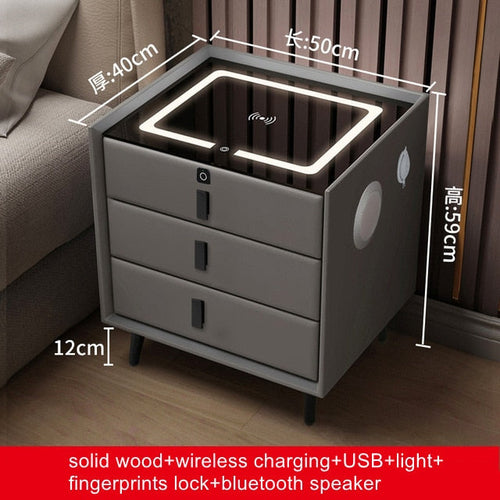 Smart Bedside Table with Wireless USB Charging Creative Yellow Angel