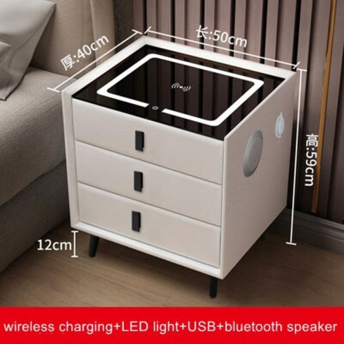 Smart Bedside Table with Wireless USB Charging Creative Yellow Angel