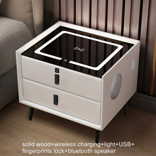 Smart Bedside Table with Wireless USB Charging Creative Yellow Angel