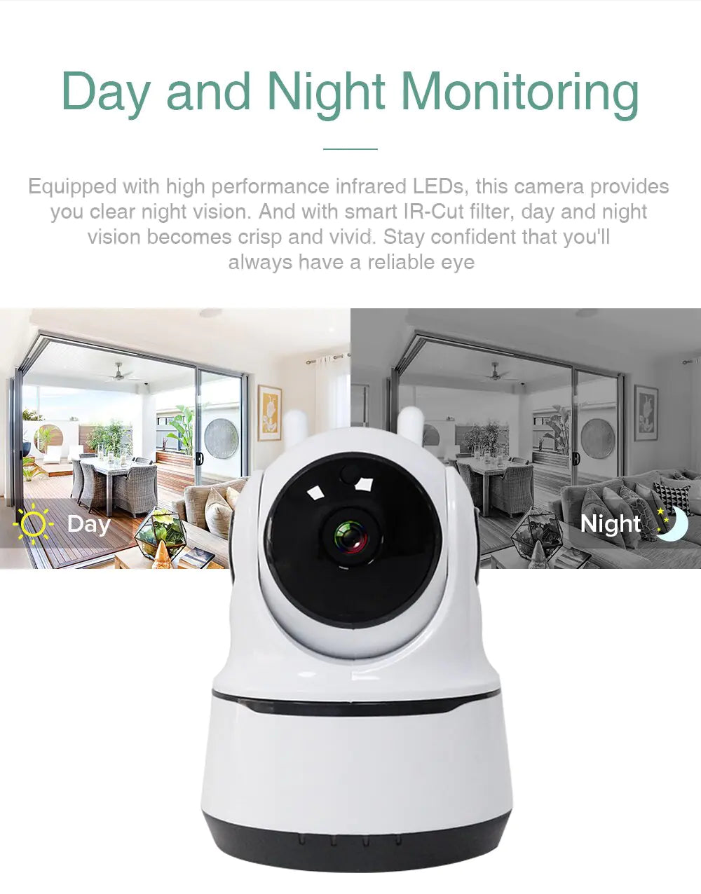 Wireless Security Camera 1080P Night Vision, Motion Detection, Activity Alert, Deterrent Alarm sacodise.com